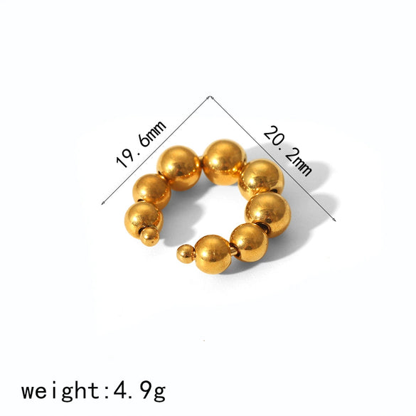 Wholesale Stainless Steel Geometric Round Bead Earrings Electroplated For Women Fashion Style