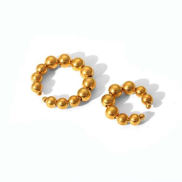 Wholesale Stainless Steel Geometric Round Bead Earrings Electroplated For Women Fashion Style