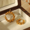 Wholesale Stainless Steel Geometric Round Bead Earrings Electroplated For Women Fashion Style