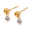 Wholesale Stainless Steel Geometric Round Bead Earrings With Gold And Silver Color Matching And Electroplating