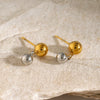 Wholesale Stainless Steel Geometric Round Bead Earrings With Gold And Silver Color Matching And Electroplating