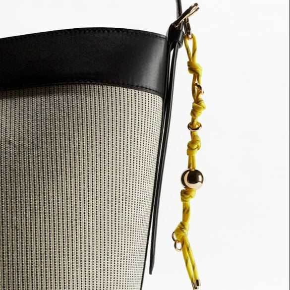 Wholesale Stainless Steel Geometric Round Bead Lock Rope Bracelet And Bag Pendant With Vacuum Plated 18K Gold Color Simple Style