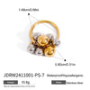 Wholesale Stainless Steel Geometric Round Beads Grape String Ring For Women With Electroplating Design