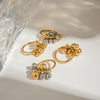 Wholesale Stainless Steel Geometric Round Beads Grape String Ring For Women With Electroplating Design