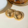 Wholesale Stainless Steel Geometric Round Button Earrings With Electroplating