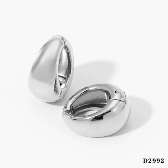 Wholesale Stainless Steel Geometric Round Earrings With Smooth Texture And Electroplating Simple Minimalist And Versatile For Women And Unisex
