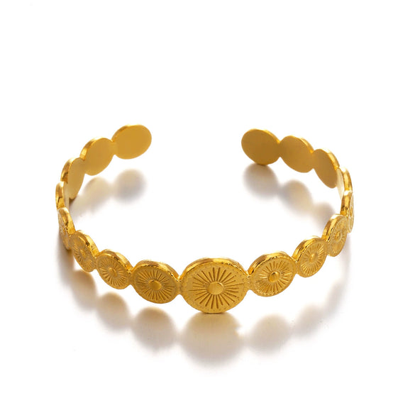 Wholesale Stainless Steel Geometric Round Electroplating Bracelet For Ladies