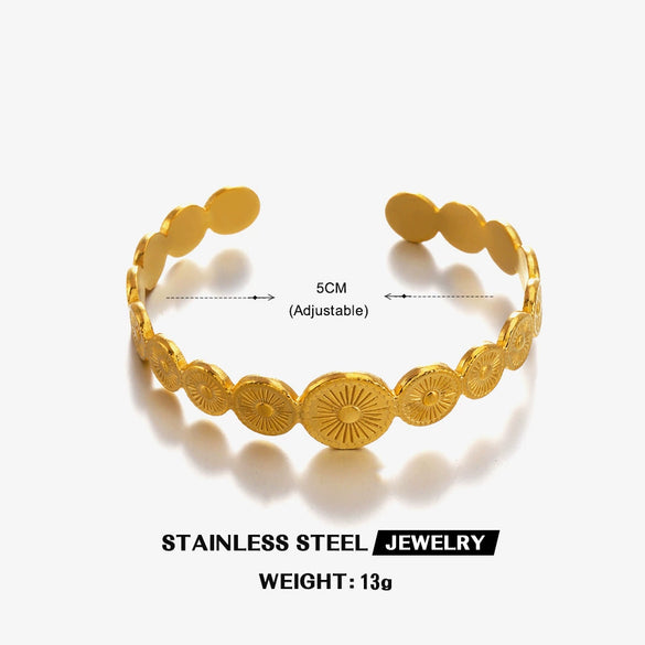 Wholesale Stainless Steel Geometric Round Electroplating Bracelet For Ladies