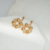 Wholesale Stainless Steel Geometric Round Flower Earrings For Women Electroplated Fashion Accessories