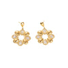 Wholesale Stainless Steel Geometric Round Flower Earrings For Women Electroplated Fashion Accessories