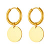Wholesale Stainless Steel Geometric Round Goldplated Earrings And Pendant Accessories For Women