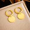 Wholesale Stainless Steel Geometric Round Goldplated Earrings And Pendant Accessories For Women