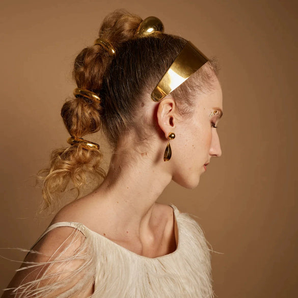 Wholesale Stainless Steel Geometric Round Head Electroplated Ponytail Hair Rope Hair Ring Hair Accessories
