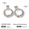 Wholesale Stainless Steel Geometric Round Hollow Rib Earrings With Electroplating Nonfading Jewelry
