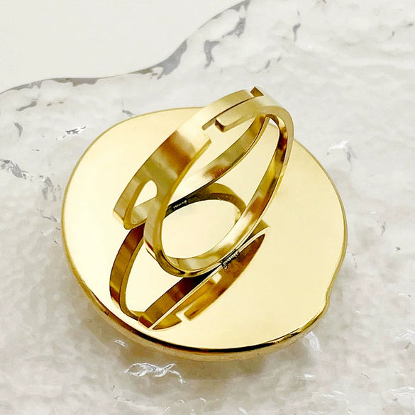 Wholesale Stainless Steel Geometric Round Lollipop Sun Flower Ring With Electroplating