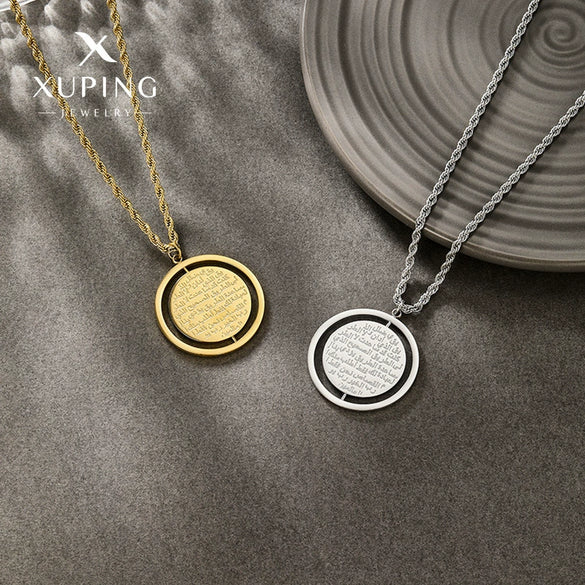 Wholesale Stainless Steel Geometric Round Necklace With Electroplating For Men And Women