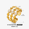 Wholesale Stainless Steel Geometric Round Oil Drop Ring For Women 18K Gold Plated