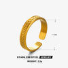 Wholesale Stainless Steel Geometric Round Opening Adjustable Ring For Women With 18K Gold Plated Electroplating