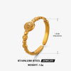 Wholesale Stainless Steel Geometric Round Opening Ring Jewelry Retro Simple Style Gold Plated