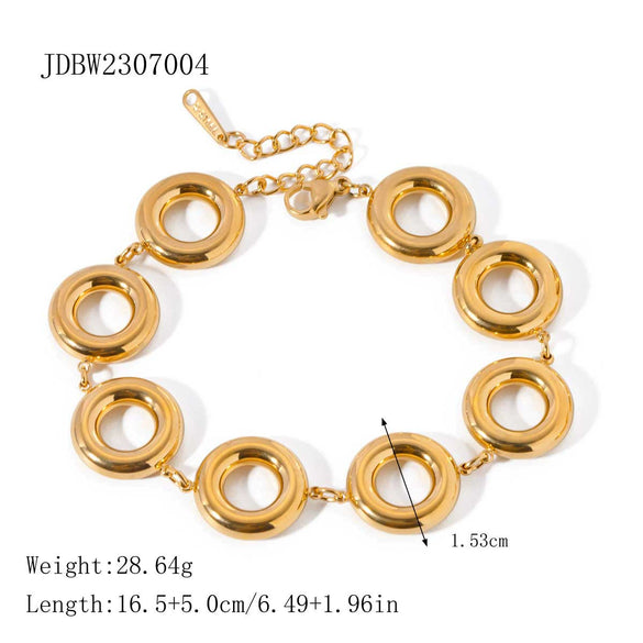 Wholesale Stainless Steel Geometric Round Pendant Earrings With Electroplating Treatment Niche Light Luxury Style For Women