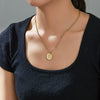 Wholesale Stainless Steel Geometric Round Pendant Necklace With Electroplating