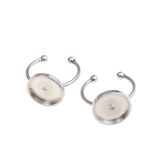 Wholesale Stainless Steel Geometric Round Ring Base Holder Welding Diy Jewelry Handmade Materials