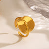 Wholesale Stainless Steel Geometric Round Ring For Women 18K Gold Plated