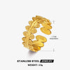 Wholesale Stainless Steel Geometric Round Stitching Opening Adjustable 18K Gold Plated Ring For Women