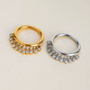 Wholesale Stainless Steel Geometric Round Zirconium Tassel Ring For Women Electroplated Jewelry