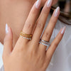 Wholesale Stainless Steel Geometric Round Zirconium Tassel Ring For Women Electroplated Jewelry