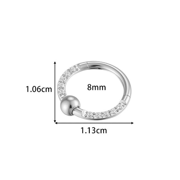 Wholesale Stainless Steel Geometric Seamless Closed Nose And Ear Piercing Jewelry With Electroplating