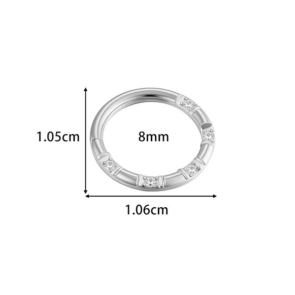 Wholesale Stainless Steel Geometric Seamless Closed Nose And Ear Piercing Jewelry With Electroplating