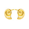 Wholesale Stainless Steel Geometric Shape Conch Texture Electroplated Women's Earrings With Retro Niche Design