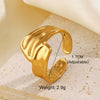 Wholesale Stainless Steel Geometric Shaped Opening Ring With Joker Line Cross Design And Electroplating
