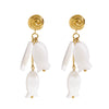 Wholesale Stainless Steel Geometric Shell Fish Pendant Earrings Jewelry With 18K Gold Electroplating Original And Minimalist Design