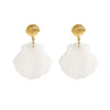 Wholesale Stainless Steel Geometric Shell Pendant Earrings With Electroplating Elegant And Trendy Jewelry