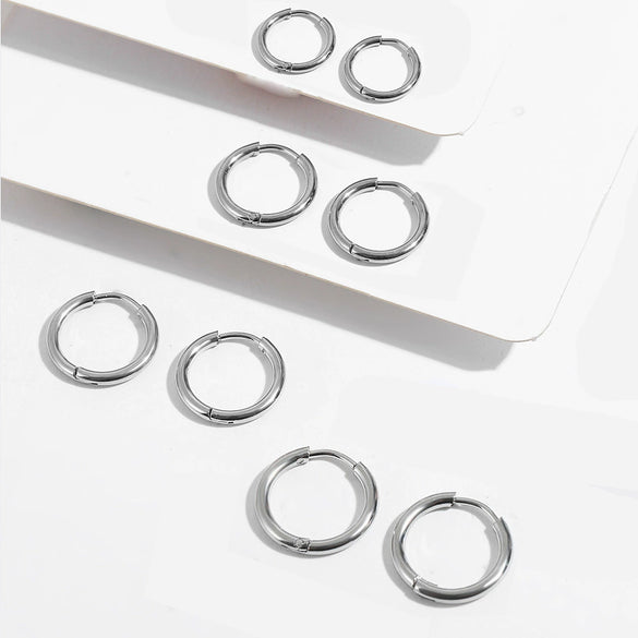 Wholesale Stainless Steel Geometric Simple Style Electroplated Ear Buckle