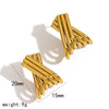 Wholesale Stainless Steel Geometric Simple Style Women's Earrings With Electroplating Treatment