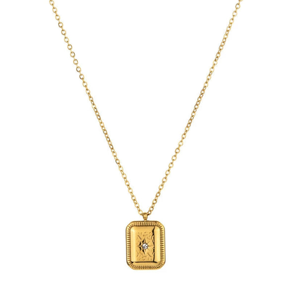 Wholesale Stainless Steel Geometric Sixpointed Star Totem Micro Inlaid Zircon Pendant Necklace For Women With Electroplating And O Word Chain