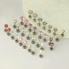 Wholesale Stainless Steel Geometric Small Flower Round Screw Earrings Electroplated Unisex
