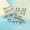 Wholesale Stainless Steel Geometric Small Flower Round Screw Earrings Electroplated Unisex