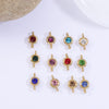 Wholesale Stainless Steel Geometric Smooth Double Circle Birthstone Pendant Jewelry Accessories