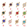 Wholesale Stainless Steel Geometric Smooth Double Circle Birthstone Pendant Jewelry Accessories