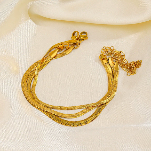 Wholesale Stainless Steel Geometric Snake Bone Chain Bracelet Jewelry Accessories With Electroplating For Women