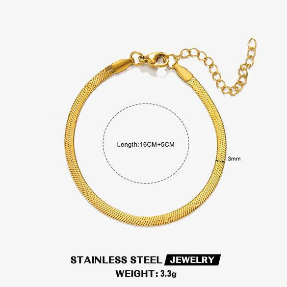 Wholesale Stainless Steel Geometric Snake Bone Chain Bracelet Jewelry Accessories With Electroplating For Women