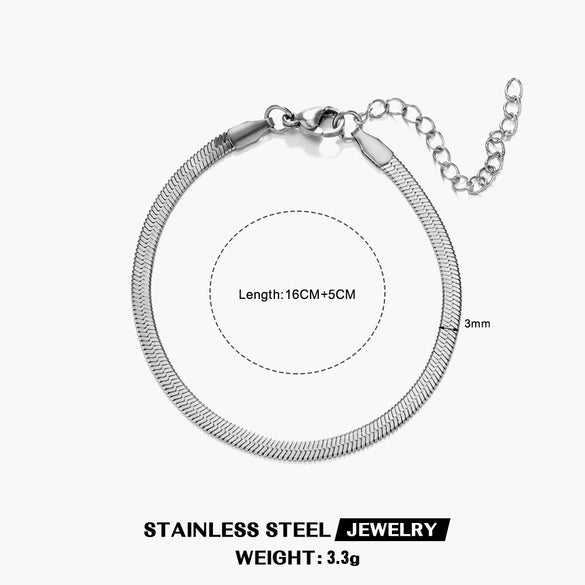 Wholesale Stainless Steel Geometric Snake Bone Chain Bracelet Jewelry Accessories With Electroplating For Women