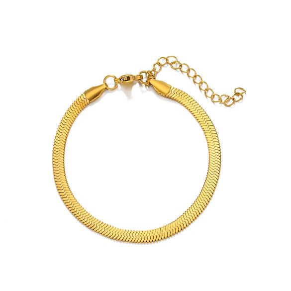 Wholesale Stainless Steel Geometric Snake Bone Chain Bracelet Jewelry Accessories With Electroplating For Women