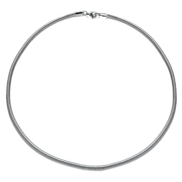 Wholesale Stainless Steel Geometric Snake Bone Chain Hip Hop Style Electroplated Necklace