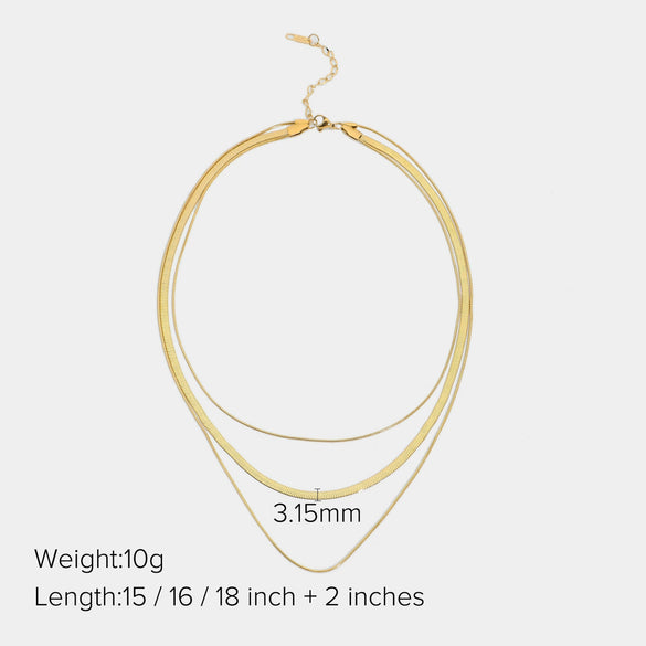 Wholesale Stainless Steel Geometric Snake Bone Chain Necklace For Women Retro Design Electroplated