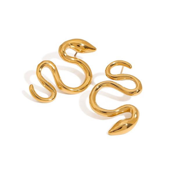 Wholesale Stainless Steel Geometric Snake Vintage Earrings Jewelry For Women